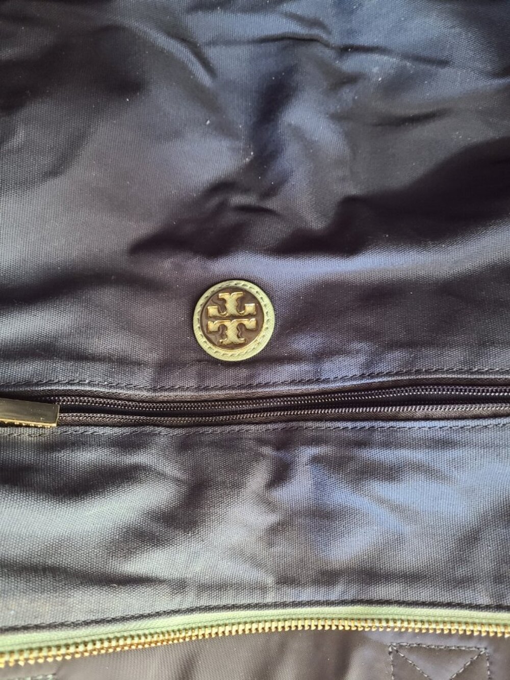 Tory Burch Nylon Tote Bag Navy Blue Shoulder Bag - Picture 4 of 9